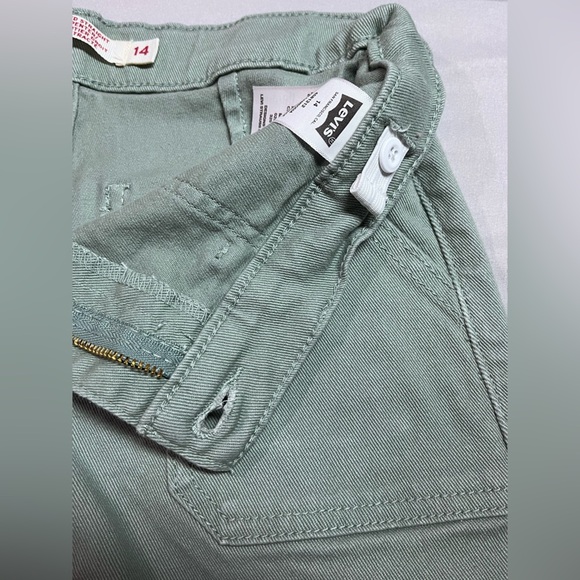 Levi Strauss Girls Relaxed Straight Carpenter Jeans Youth 14 Mint Green . NWOT - Picture 8 of 8
